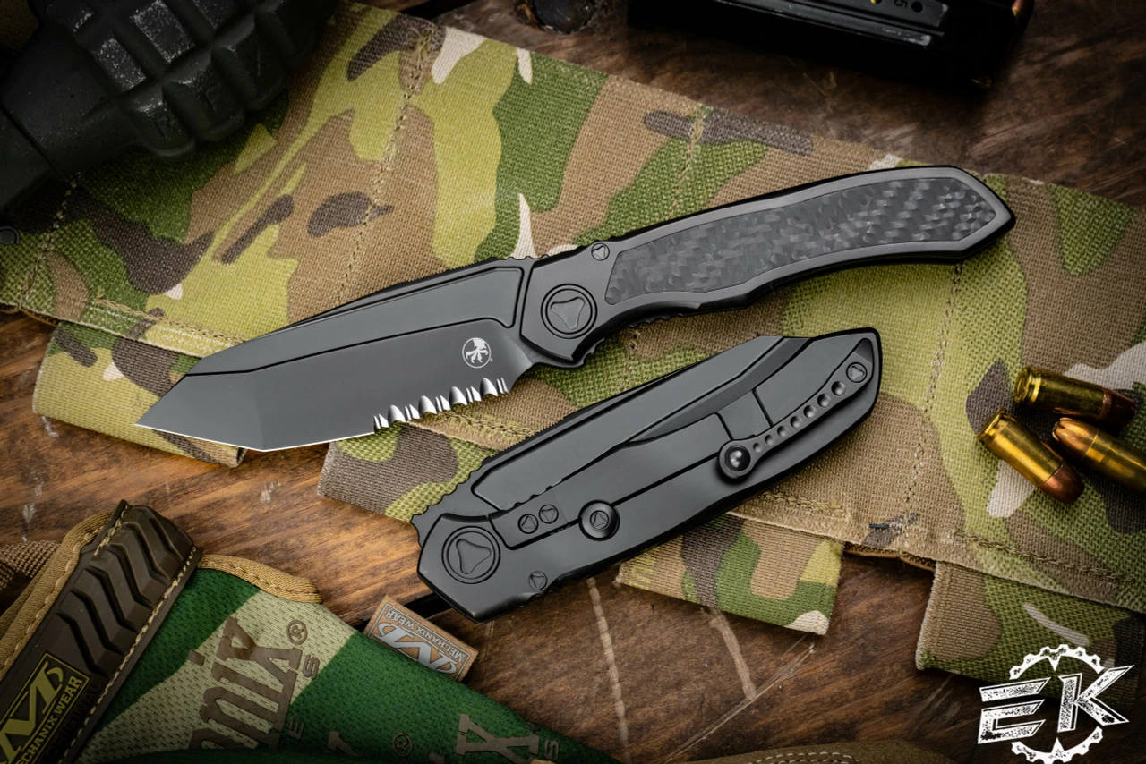 Microtech Anax Integral Folding Knife DLC Titanium/Carbon Fiber 3.75" Tanto DLC Serrated 191C-2DLCTCFITI 3 Microtech Anax Integral Folding Knife DLC Titanium/Carbon Fiber 3.75" Tanto DLC Serrated 191C-2DLCTCFITI
