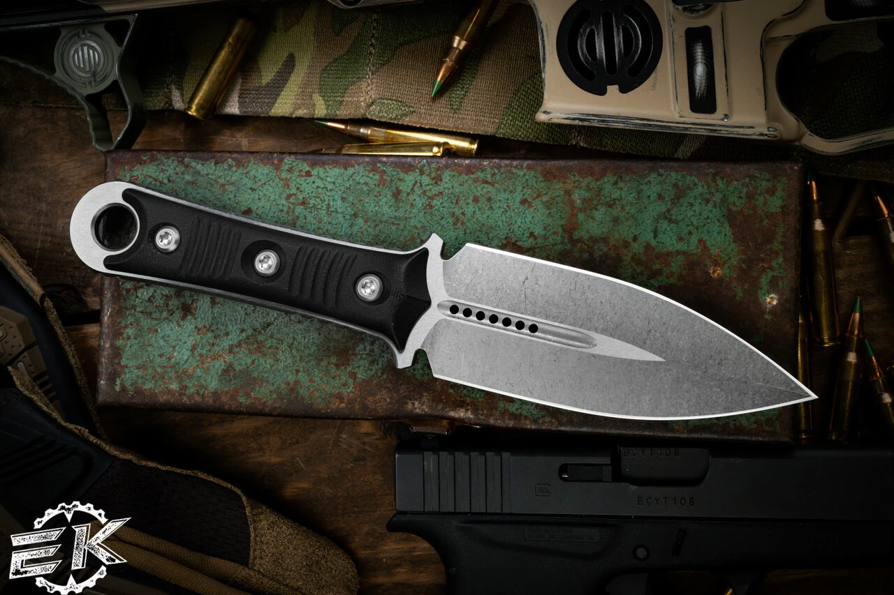 Microtech/Borka Blades SBD Fixed Blade Knife Black G10 4.3" Dagger Stonewash 201-10 5 Microtech/Borka Blades SBD Fixed Blade Knife Black G10 4.3" Dagger Stonewash 201-10 - Image 3