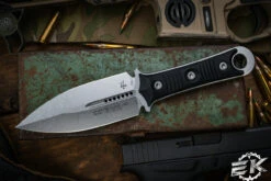 Microtech/Borka Blades SBD Fixed Blade Knife Black G10 4.3" Dagger Stonewash 201-10