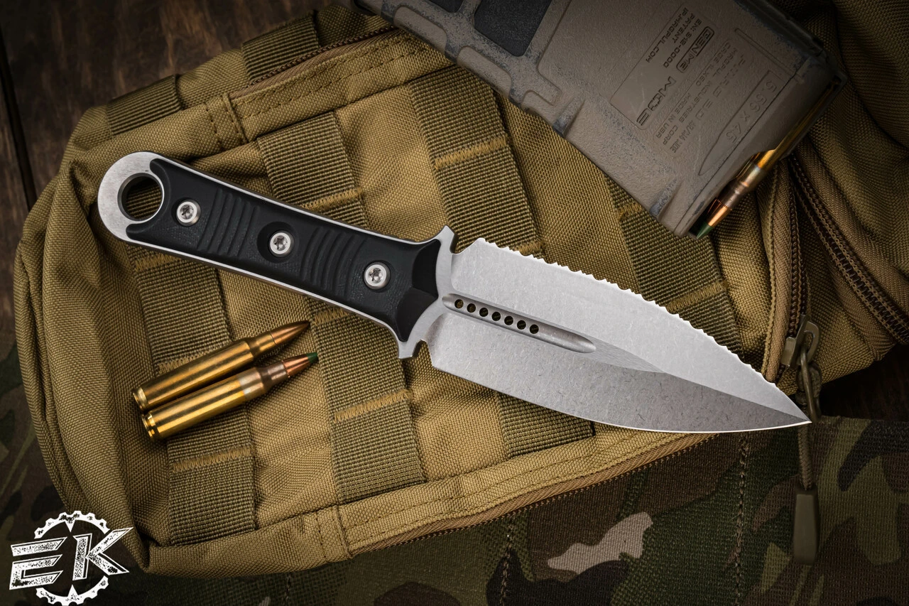 Microtech/Borka Blades SBD Fixed Blade Knife Black G10 4.3" Dagger Serrated 201-12 4 Microtech/Borka Blades SBD Fixed Blade Knife Black G10 4.3" Dagger Serrated 201-12 - Image 2