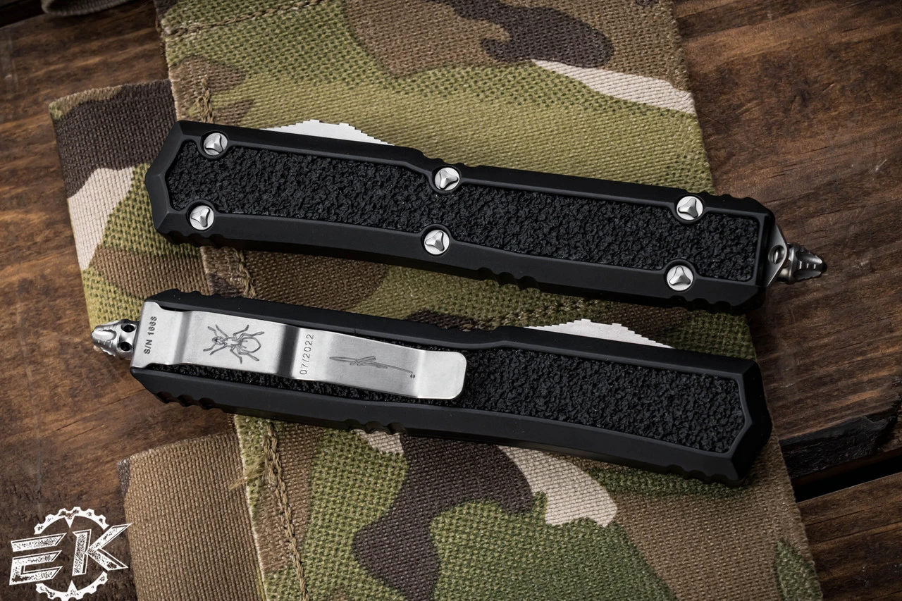 Microtech Makora OTF Automatic Knife Black (Nickel Boron Internals) 3.25" Stonewash Dagger 206-10S 5 Microtech Makora OTF Automatic Knife Black (Nickel Boron Internals) 3.25" Stonewash Dagger 206-10S - Image 3