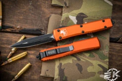 Microtech Ultratech OTF Automatic Knife Orange 3.4" Dagger Black 122-1OR