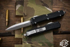 Microtech Makora OTF Automatic Knife Black (Nickel Boron Internals) 3.25" Stonewash Dagger 206-10S