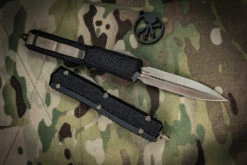 Microtech Makora OTF Automatic Knife Black (Nickel Boron Internals) 3.25" Dagger Bronze Apocalyptic 206-13APS
