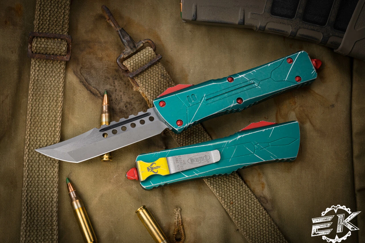 Microtech Combat Troodon Bounty Hunter OTF 3.8" Hellhound Tanto Stonewash 219-10BH 3 Microtech Combat Troodon Bounty Hunter OTF 3.8" Hellhound Tanto Stonewash 219-10BH