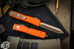 Microtech Ultratech Orange Spartan OTF Automatic Knife 3.4" Bronze 223-13OR -Southern Blades 223 13 OR 53262.1677357722