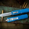 Microtech Dirac OTF Automatic Knife Blue 3" Dagger Stonewash Serrated 225-11BL -Southern Blades 225 11 BL 69299.1691445299