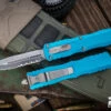 Microtech Dirac OTF Automatic Knife Turquoise 3" Dagger Stonewash Serrated 225-11TQ 1 Microtech Dirac OTF Automatic Knife Turquoise 3" Dagger Stonewash Serrated 225-11TQ -Southern Blades 225 11 TQ 67131.1691445520