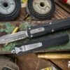Microtech Dirac Delta OTF Automatic Knife 3.75" Dagger Stonewash Apocalyptic Serrated 227-11AP