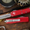 Microtech UTX-85 Spartan OTF Automatic Knife Red 3.1" Apocalyptic Stonewash 230-10APRD