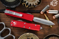 Microtech UTX-85 Spartan OTF Automatic Knife Red 3.1" Stonewash 230-10RD 7 Microtech UTX-85 Spartan OTF Automatic Knife Red 3.1" Stonewash 230-10RD -Southern Blades 230 10 RD 2 26083.1667503361