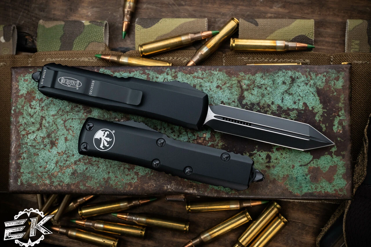 Microtech UTX-85 Spartan OTF Automatic Knife 3.1" Black 230-1T 4 Microtech UTX-85 Spartan OTF Automatic Knife 3.1" Black 230-1T - Image 2