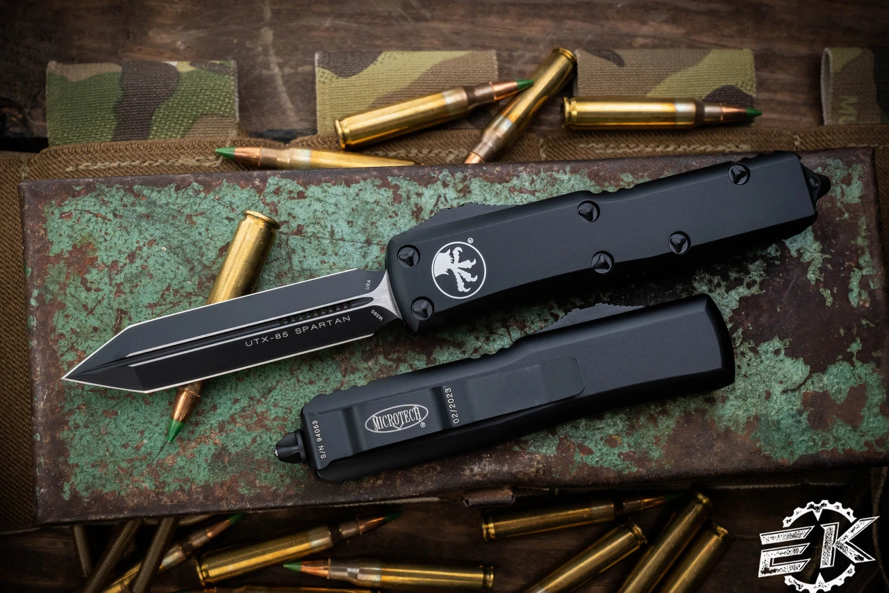 Microtech UTX-85 Spartan OTF Automatic Knife 3.1" Black 230-1T 3 Microtech UTX-85 Spartan OTF Automatic Knife 3.1" Black 230-1T