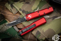 Microtech UTX-85 OTF Automatic Knife Red 3.1" Drop Point Black Tactical 231-1RD