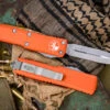 Microtech UTX-85 OTF Automatic Knife Orange 3.1" Dagger Apocalyptic Stonewash 232-10APOR