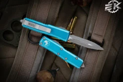 Microtech UTX-85 Turquoise Distressed OTF D/E Stonewash 232-10DTQ 7 Microtech UTX-85 Turquoise Distressed OTF D/E Stonewash 232-10DTQ -Southern Blades 232 10 DTQ 2 51930.1672268148