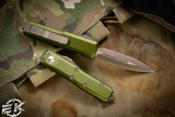 Microtech UTX-85 OD Green OTF Auto 3" Dagger Bronze Apocalyptic SW 232-13APOD -Southern Blades 232 13 APOD 3 30161.1674773477