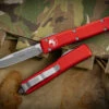 Microtech Ultratech OTF Automatic Knife Red 3.4" Drop Point Apocalyptic Stonewash 121-10APRD