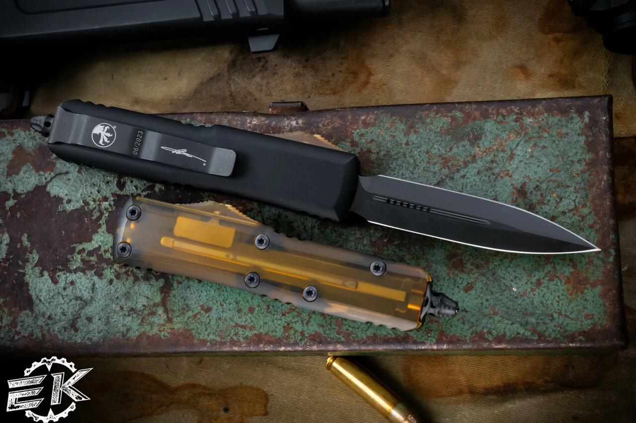 Microtech UTX-85 Ultem OTF Automatic Knife 3.1" MagnaCut DLC Dagger 232-1DLCTULS 4 Microtech UTX-85 Ultem OTF Automatic Knife 3.1" MagnaCut DLC Dagger 232-1DLCTULS - Image 2