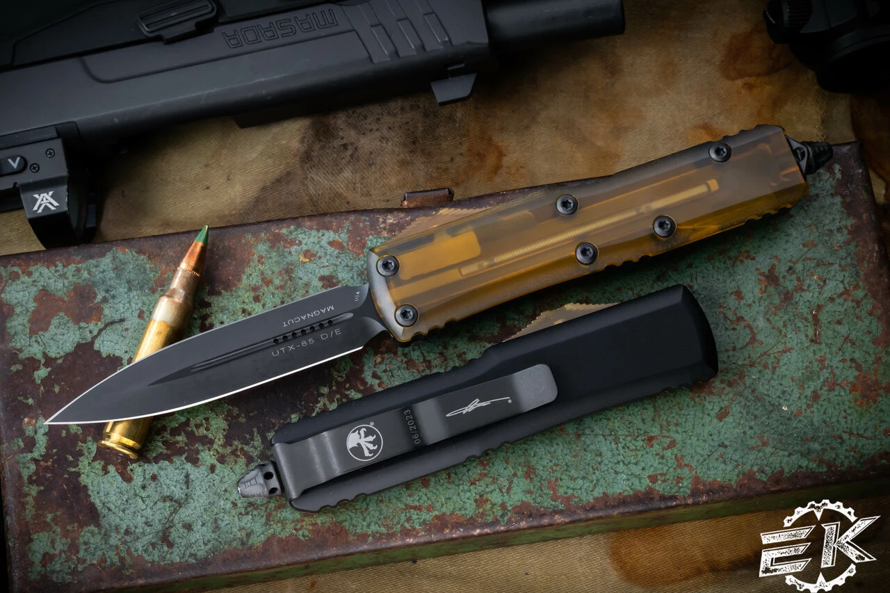 Microtech UTX-85 Ultem OTF Automatic Knife 3.1" MagnaCut DLC Dagger 232-1DLCTULS 3 Microtech UTX-85 Ultem OTF Automatic Knife 3.1" MagnaCut DLC Dagger 232-1DLCTULS