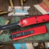 Microtech UTX-85 OTF Automatic Knife Red 3.1" Dagger Black 232-1RD