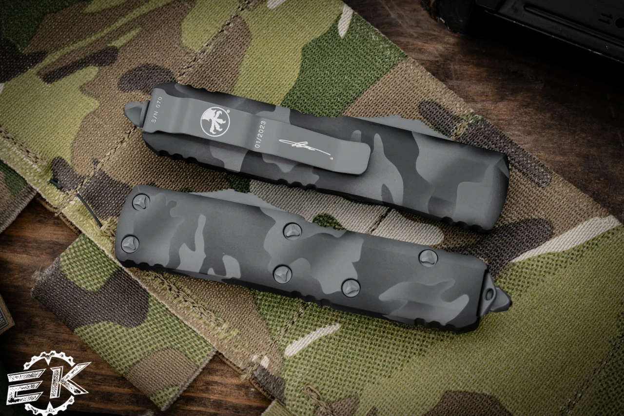 Microtech UTX-85 Urban Camo Cerakote OTF Automatic Knife 3" Dagger 232-1UCS 4 Microtech UTX-85 Urban Camo Cerakote OTF Automatic Knife 3" Dagger 232-1UCS - Image 2