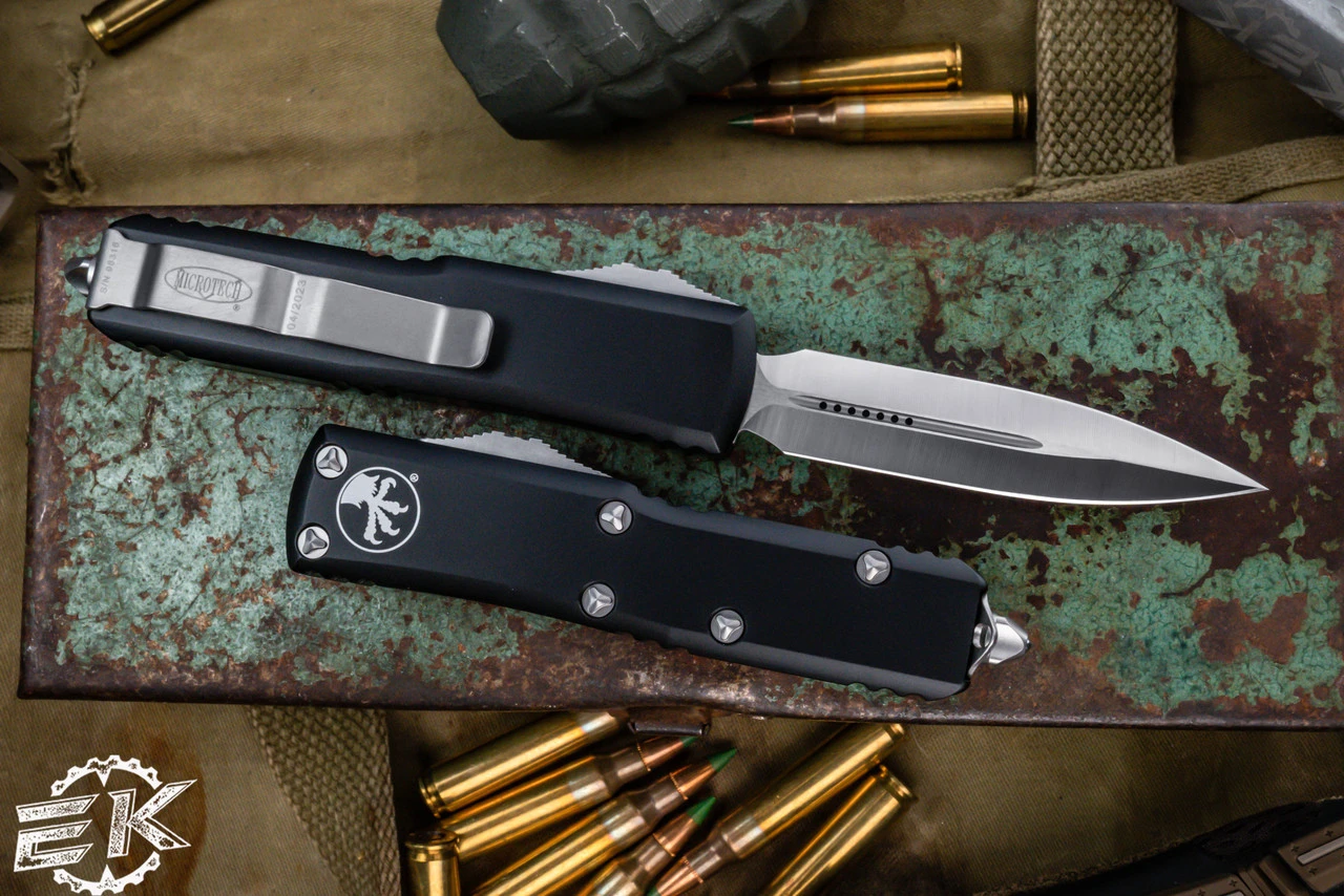 Microtech UTX-85 OTF Automatic Knife 3.1" Dagger Satin 232-4 4 Microtech UTX-85 OTF Automatic Knife 3.1" Dagger Satin 232-4 - Image 2