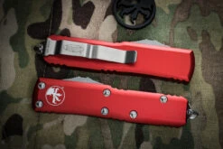 Microtech UTX-85 OTF Automatic Knife Red 3" Dagger Satin 232-4RD 7 Microtech UTX-85 OTF Automatic Knife Red 3" Dagger Satin 232-4RD -Southern Blades 232 4 RD Closed 25235.1663873697