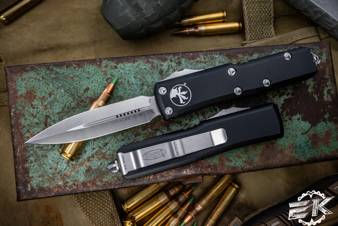 Microtech UTX-85 OTF Automatic Knife 3.1" Dagger Satin 232-4 3 Microtech UTX-85 OTF Automatic Knife 3.1" Dagger Satin 232-4