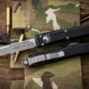 Microtech Ultratech Black OTF Knife 3.4" Drop Point Apocalyptic 121-10AP