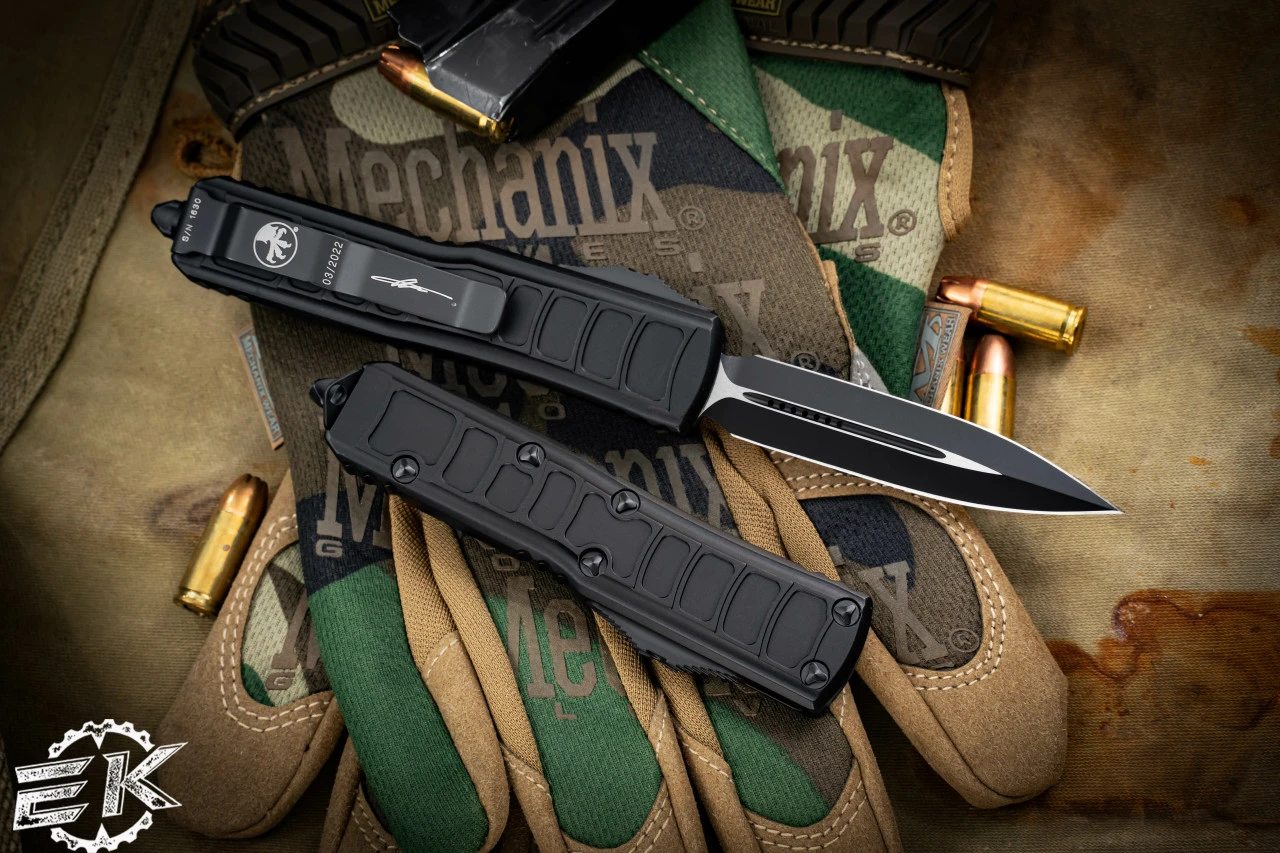 Microtech UTX-85 II Stepside OTF Automatic Knife 3" Dagger Black 232II-1TS 4 Microtech UTX-85 II Stepside OTF Automatic Knife 3" Dagger Black 232II-1TS - Image 2