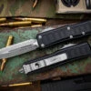 Microtech UTX-85 II Stepside OTF Automatic Knife 3" Dagger Apocalyptic Stonewash Serrated 232II-12APS