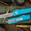 Microtech UTX-85 OTF Automatic Knife Turquoise 3.1" Tanto Stonewash 233-10TQ