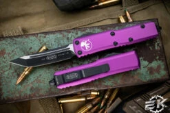 Microtech UTX-85 OTF Automatic Knife Violet 3.1" Tanto Black 233-1VI