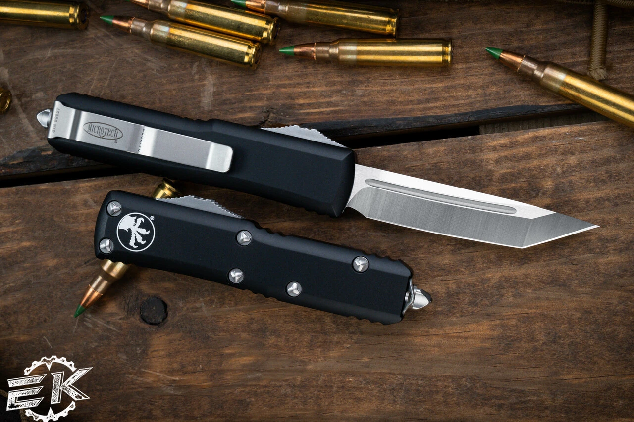 Microtech UTX-85 OTF Automatic Knife 3.1" Tanto Satin 233-4 4 Microtech UTX-85 OTF Automatic Knife 3.1" Tanto Satin 233-4 - Image 2