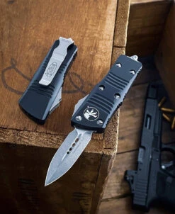 Microtech Mini Troodon Double Edge Stonewashed Standard