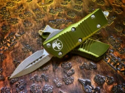 Microtech Mini Troodon Double Edge Apocalyptic Standard OD Green