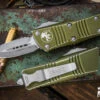 Microtech Troodon Mini OTF Automatic Knife Distressed OD Green 1.9" Dagger Stonewash (Cali Legal) 238-10DOD -Southern Blades 238 10 DOD 2 23467.1691528248