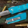 Microtech Troodon Mini OTF Automatic Knife Turquoise 1.9" Dagger Serrated Stonewash (Cali-Legal) 238-12TQ -Southern Blades 238 12 TQ 76434.1691526154