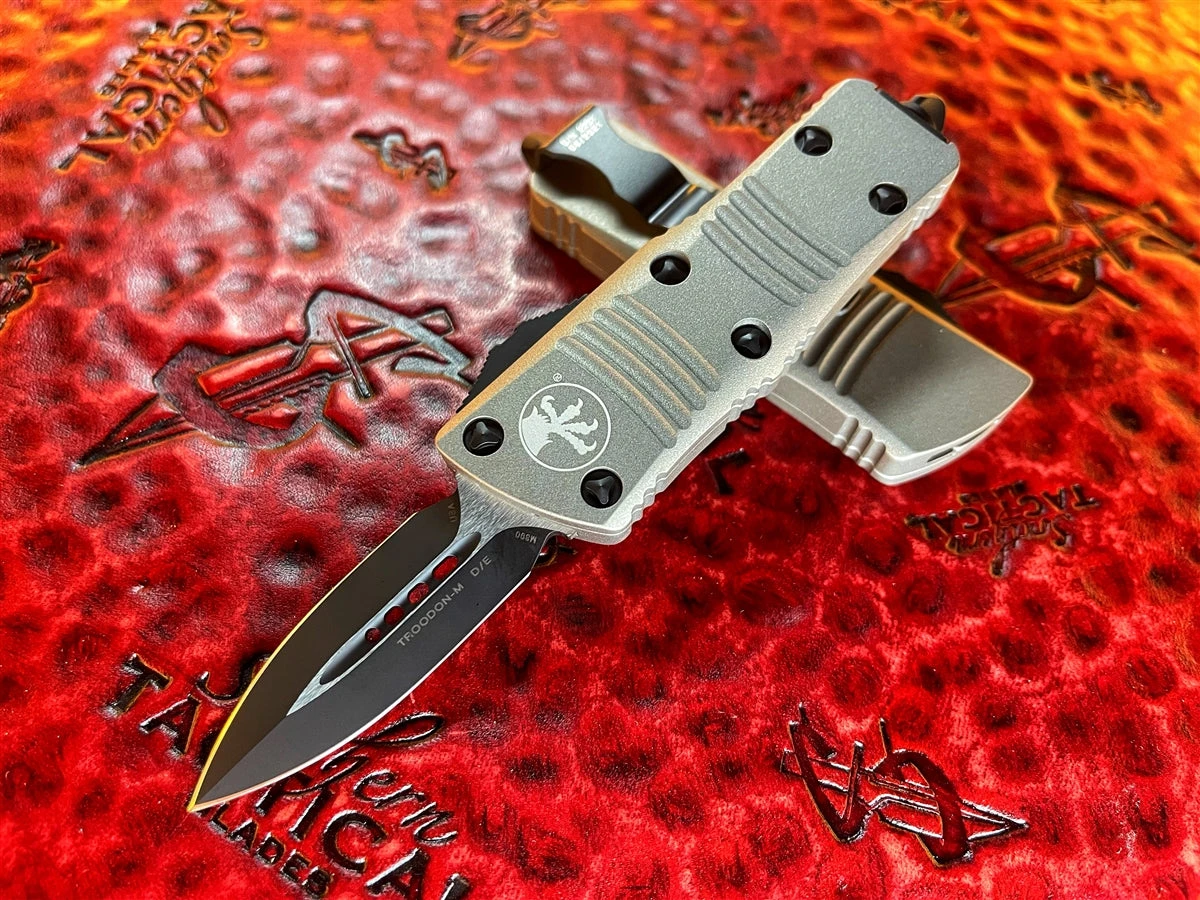 Microtech Mini Troodon Double Edge Titanium Grey Standard 3 Microtech Mini Troodon Double Edge Titanium Grey Standard