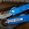 Microtech Troodon Mini Blue OTF Automatic Knife 1.9" Tanto Apocalyptic Stonewash 240-10APBL