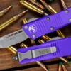 Microtech Troodon Mini Purple OTF Automatic Knife 1.9" Tanto Stonewash 240-10PU