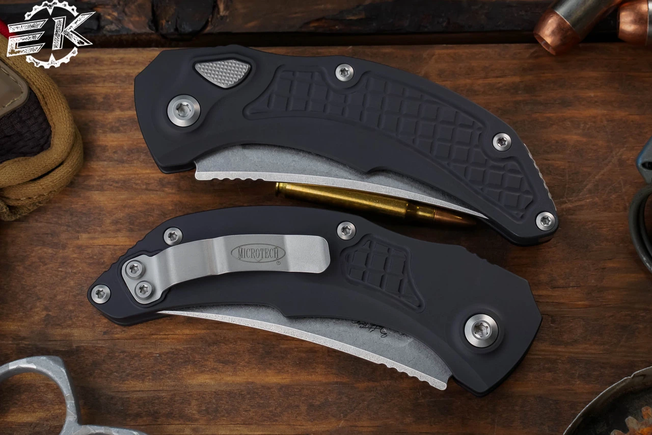 Microtech/Bastinelli "Brachial" Automatic Folding Knife 3.5" Persian Stonewash 268A-10 5 Microtech/Bastinelli "Brachial" Automatic Folding Knife 3.5" Persian Stonewash 268A-10 - Image 3