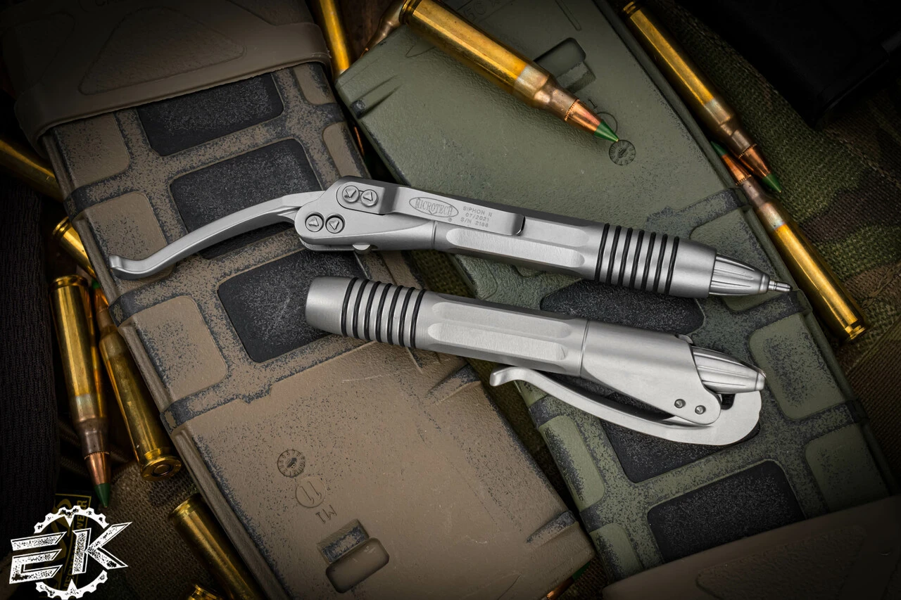 Microtech Siphon II Stainless Steel Tactical Pen 3.5" Bead Blast 401-SSBB 4 Microtech Siphon II Stainless Steel Tactical Pen 3.5" Bead Blast 401-SSBB - Image 2