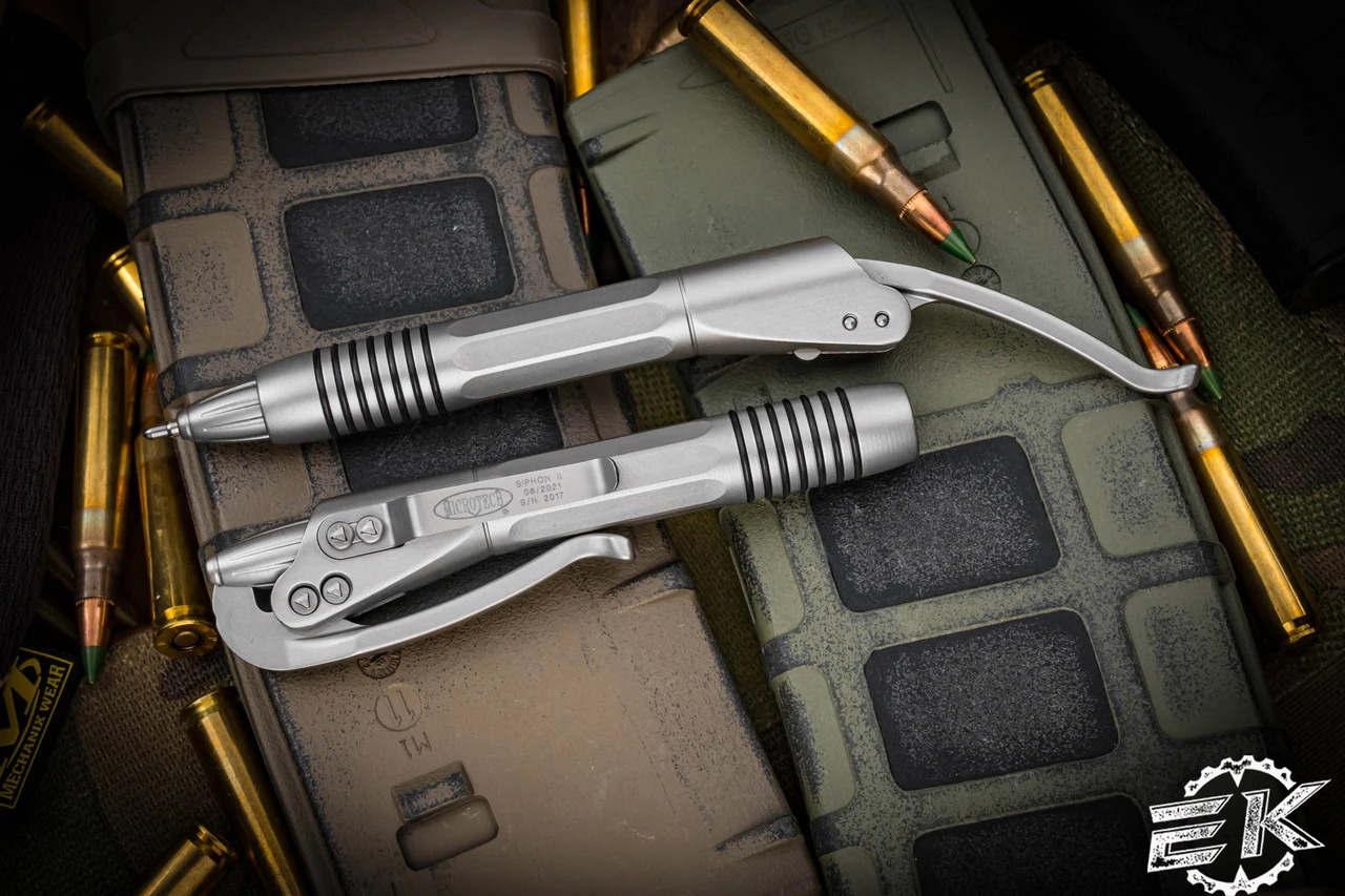 Microtech Siphon II Stainless Steel Tactical Pen 3.5" Bead Blast 401-SSBB 3 Microtech Siphon II Stainless Steel Tactical Pen 3.5" Bead Blast 401-SSBB