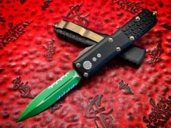 Microtech UTX-85 Double Edge Jedi Master Green Blade Part Serrated
