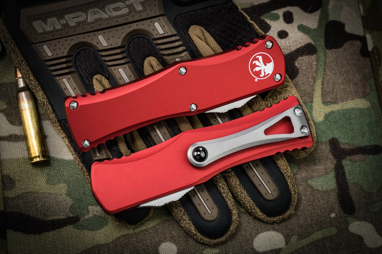 Microtech Hera OTF Automatic Knife Red 3" Dagger Stonewash 702-10RD 5 Microtech Hera OTF Automatic Knife Red 3" Dagger Stonewash 702-10RD - Image 3
