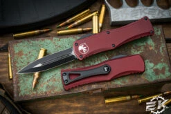 Microtech Hera OTF Automatic Knife Merlot Red 3" Dagger Black 702-1MR