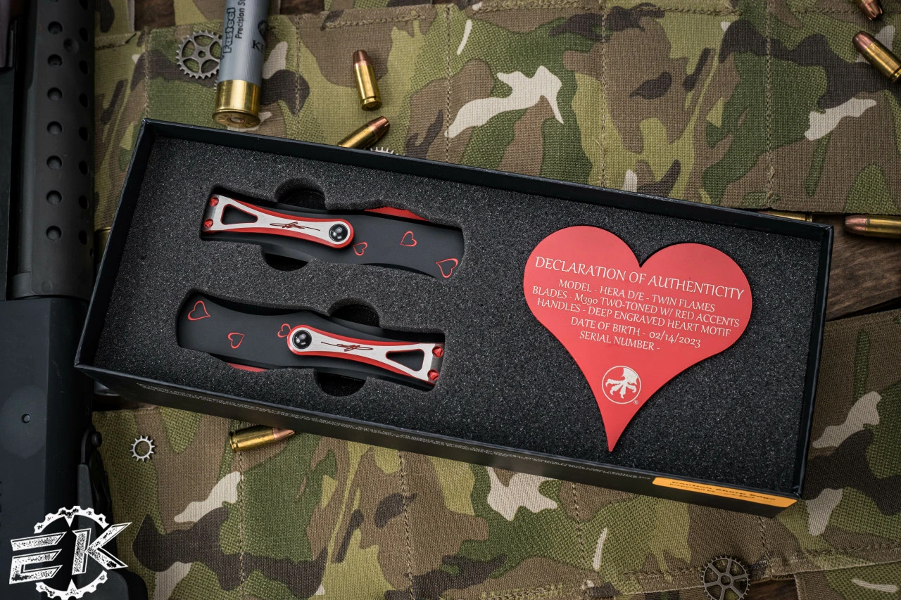 Microtech Twin Flames Hera 2 Knives Set 3" Black Double Edge 702-1SETTFS 6 Microtech Twin Flames Hera 2 Knives Set 3" Black Double Edge 702-1SETTFS - Image 4