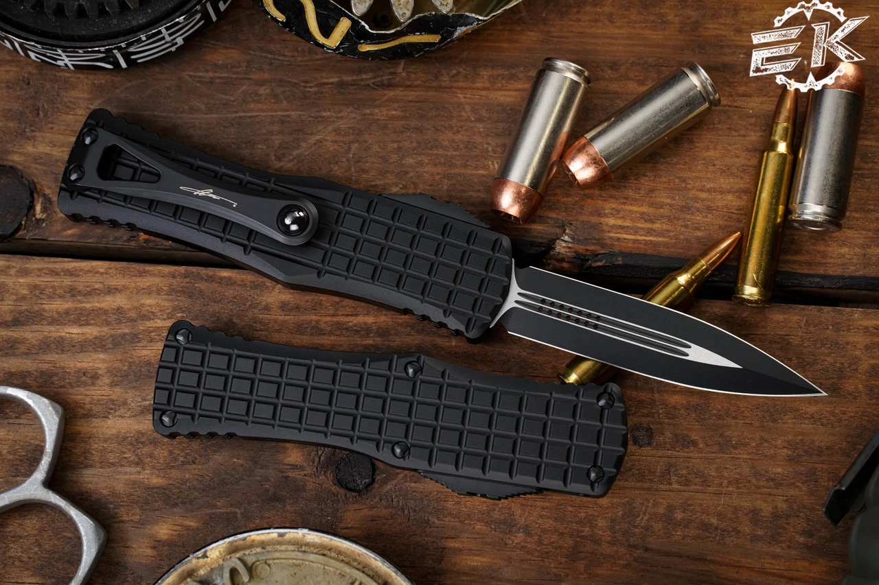 Microtech Hera Tactical FRAG OTF Knife 3" Dagger Black 702-1TFRS 4 Microtech Hera Tactical FRAG OTF Knife 3" Dagger Black 702-1TFRS - Image 2